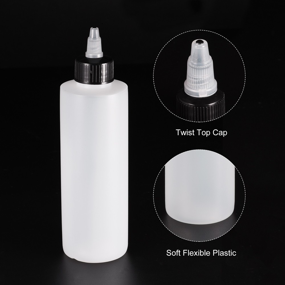 5Pack 300ml Empty Squeeze Bottles Dispensing Bottle with Twist Top Cap