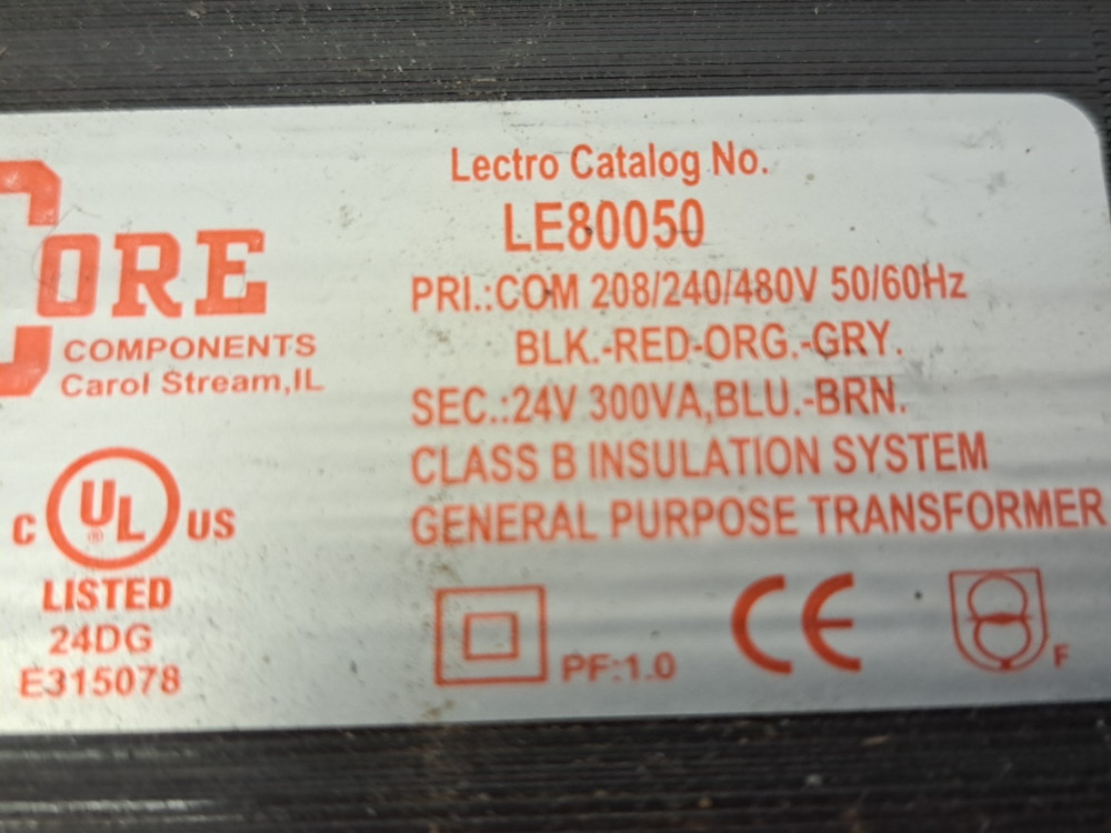 CORE COMPONENTS LE80050 300VA enclosed control transformer USED