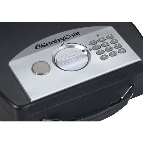 Sentry Safe P008e Compact Safe, 0.08 Cu Ft, 3 Lb, Electronic With Delay Mode,