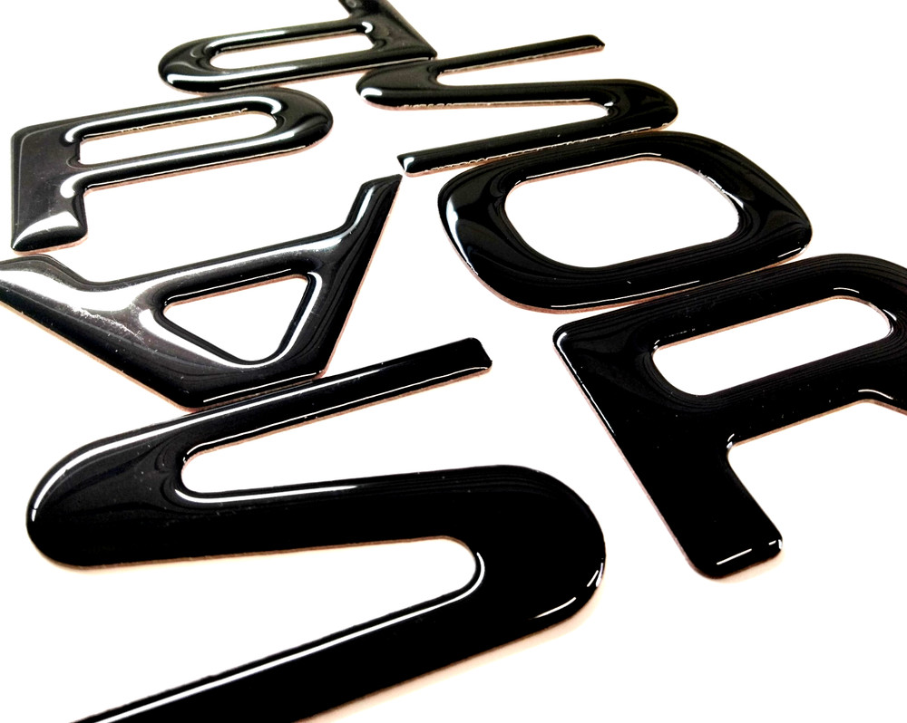 3D BLACK DOMED RAISED FRONT LETTERS COMPATIBLE WITH PASS PRT 2026 US MADE