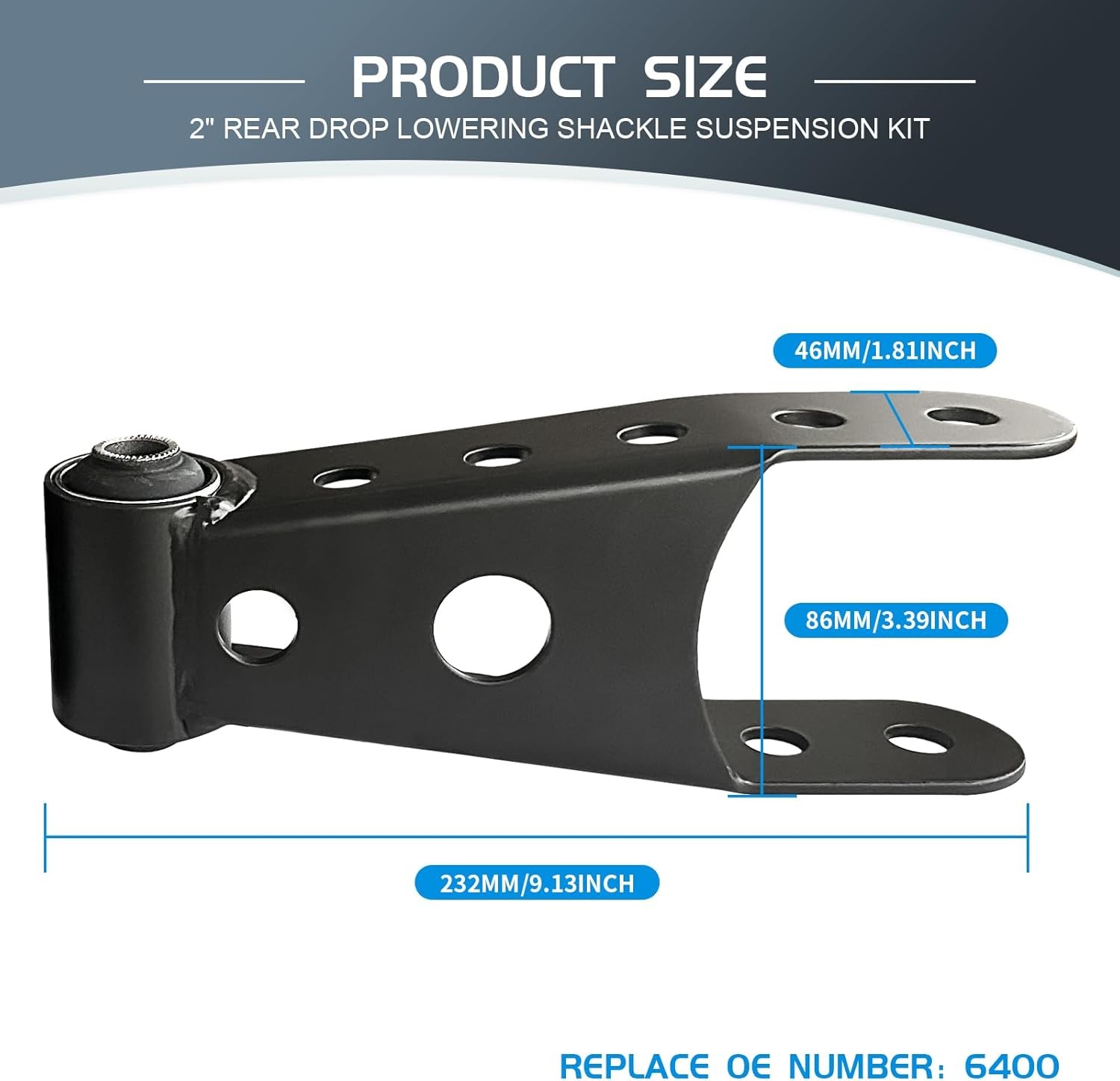 2-3" Suspension Rear Drop Lowering Shackles: Replacement for Chevy Silverado GMC