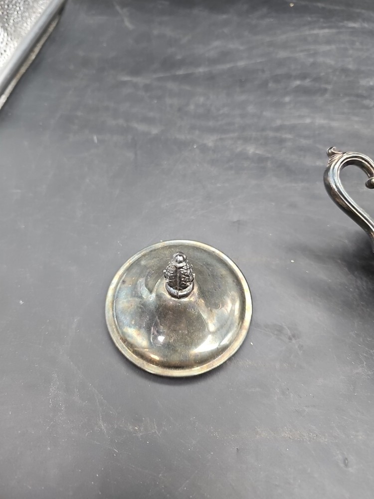 Silverplate Footed Sugar Bowl Vtg Unmarked