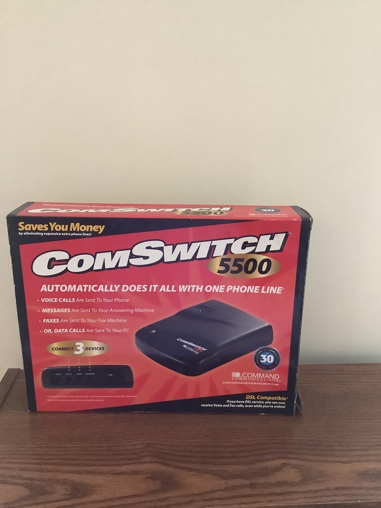 ComSwitch 5500 3 Port Device Line Sharing Command Communications, little use