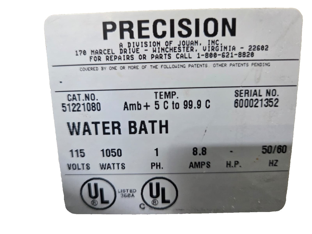 Precision 51221080 Reciprocal Shaking Bath
