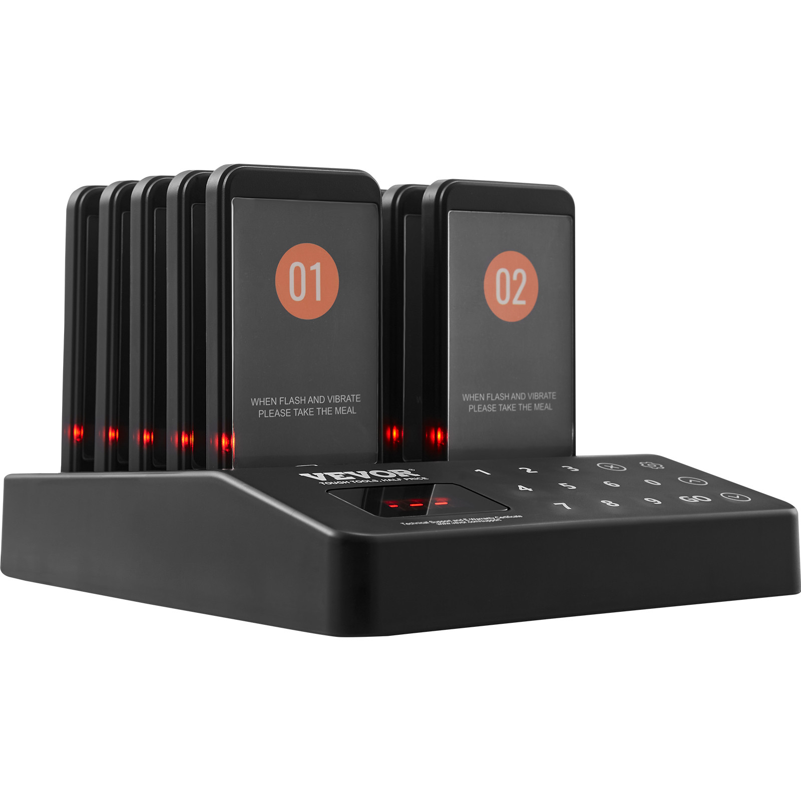 VEVOR Restaurant Wireless Pager System 10 Call Coasters Guest Queuing Calling