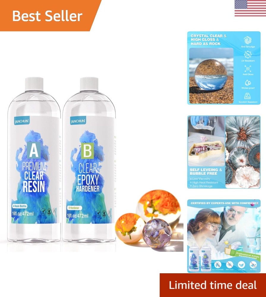 Epoxy Resin Kit - Clear High Gloss Finish - Fast Curing - DIY Art Projects