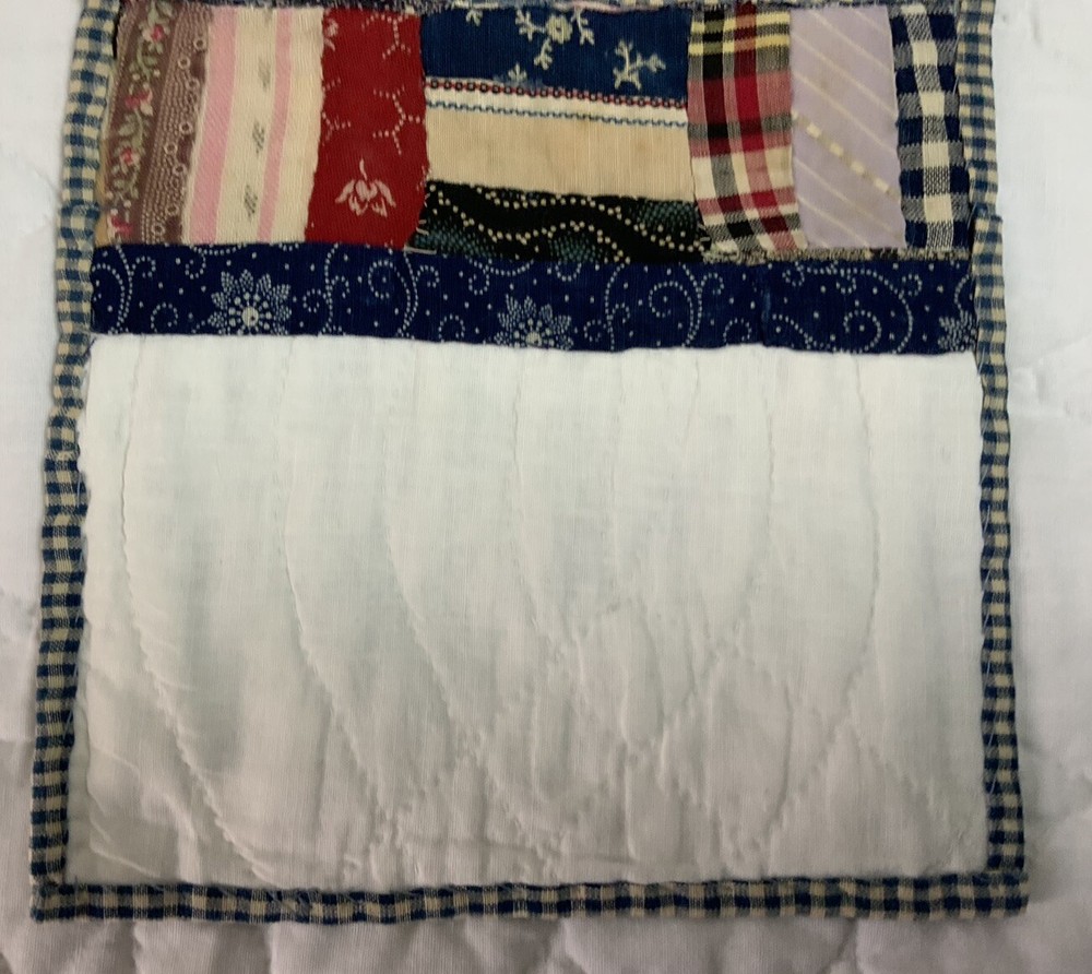 Vintage Antique Quilt Table Topper, Small, Patchwork Quilt Pieces, Rectangle