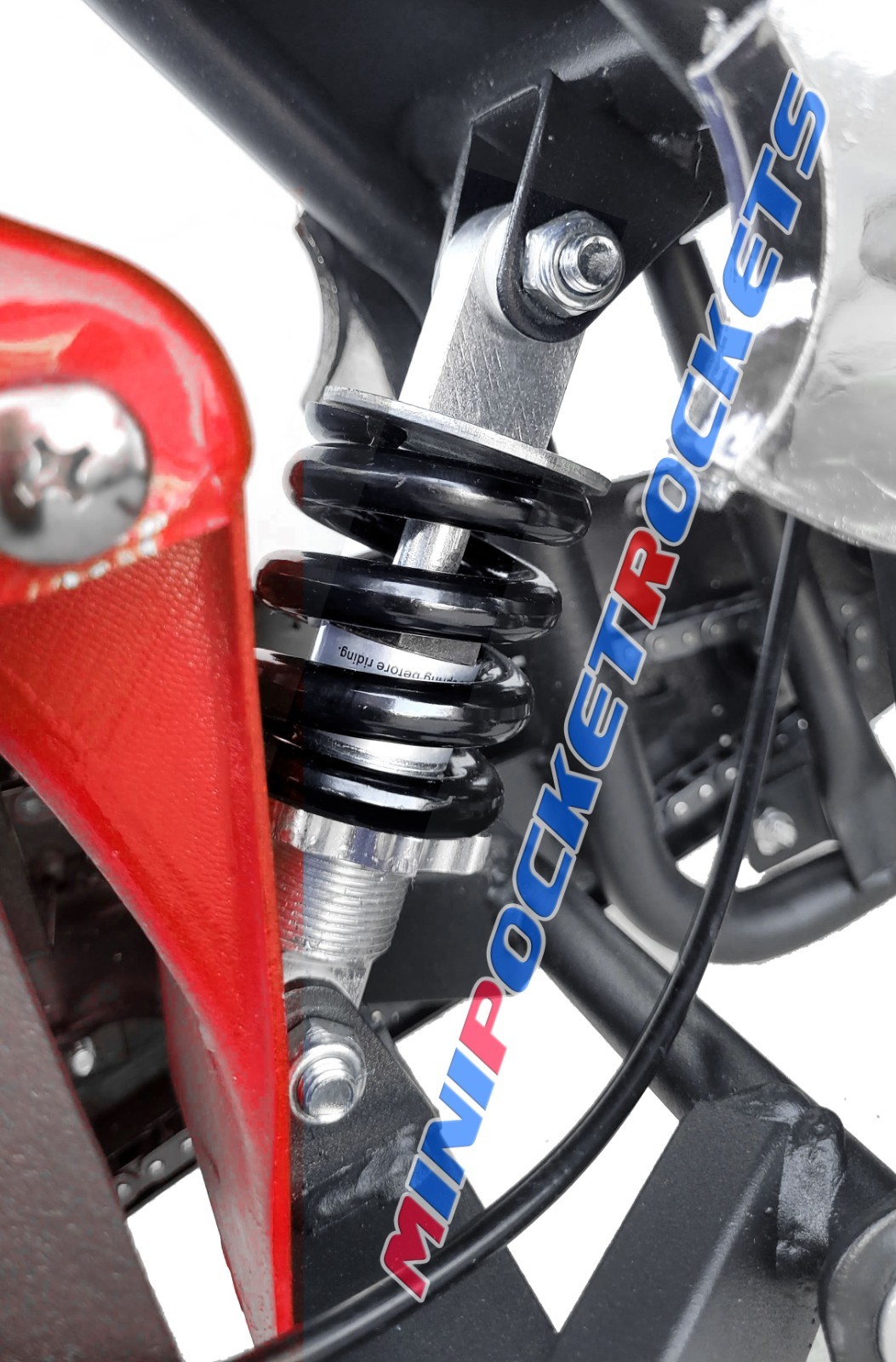 Pocket Rocket with SHOCKS - Unique gas pocket bike w/ Suspension System - 28 MPH