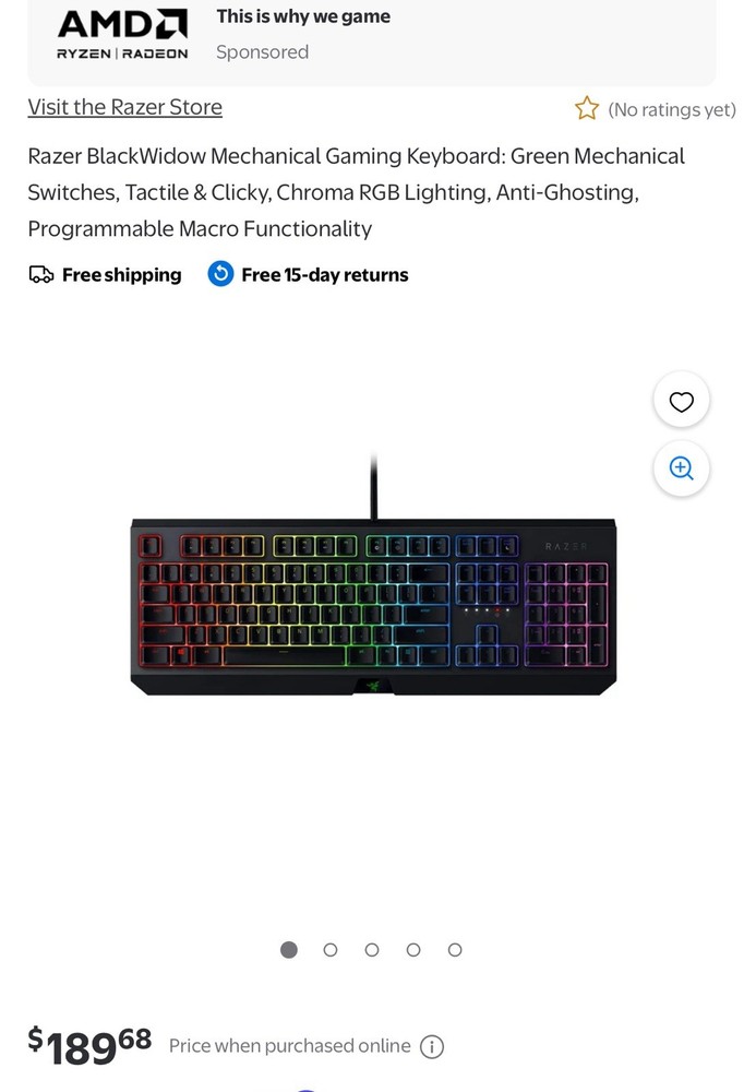 Razer BlackWidow Chroma USB Mechanical Gaming Keyboard