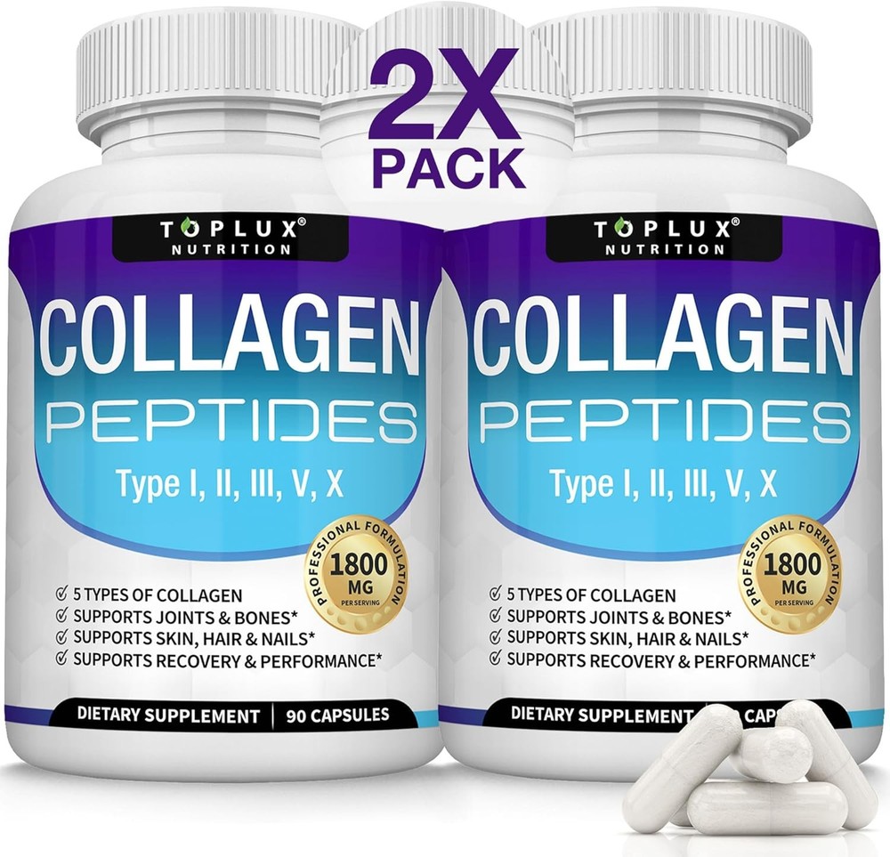 Toplux Multi Collagen Peptides Pills 1800 Mg Complex Premium Collagen Complex