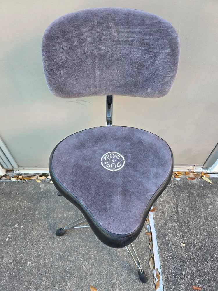 ROC-N-SOC Drum Throne w/ Backrest Adjustable Drummer Stool Motorcycle Seat