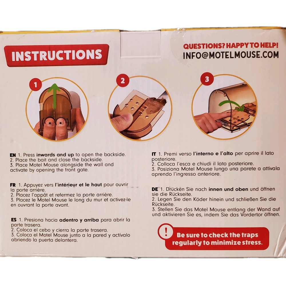 Motel Mouse Humane Mouse Trap 4 Pack Brown Plastic Mouse Catcher