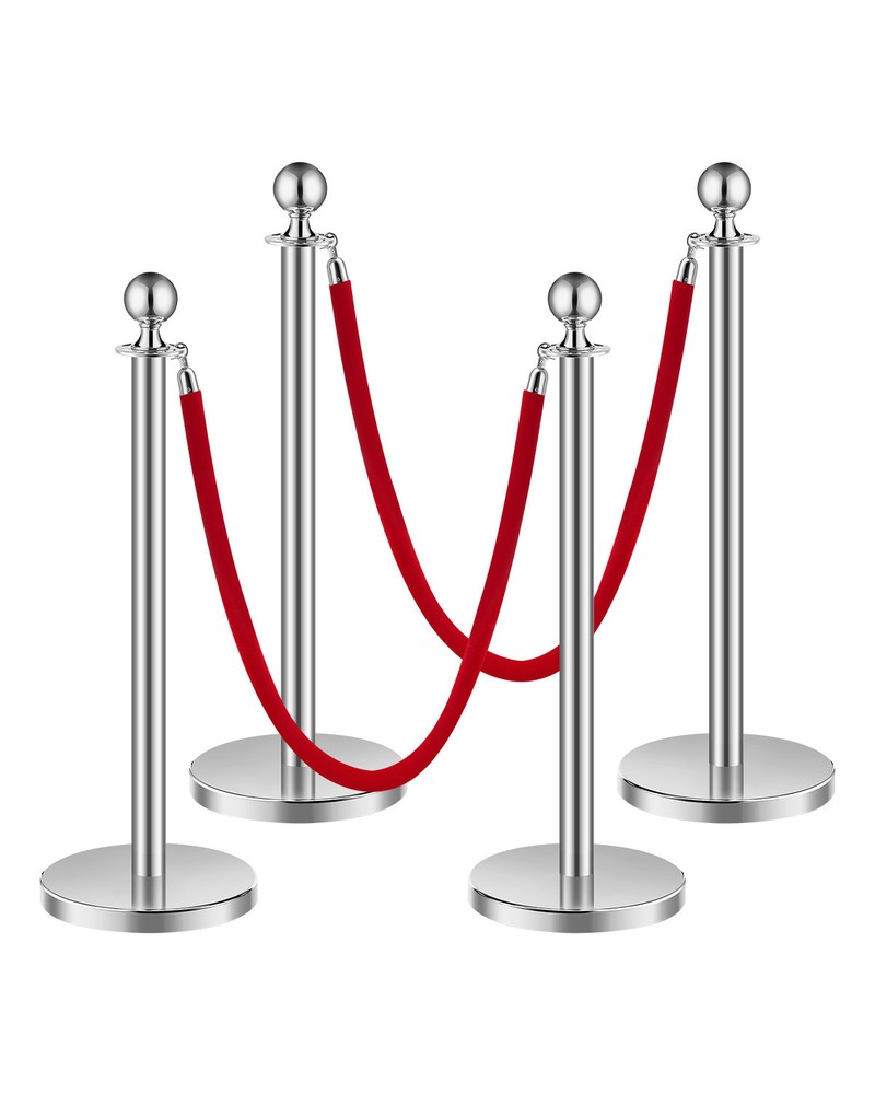 Uimoso 4Pcs Stanchion Posts Queue Barrier Crowd Control Sand Injection Base