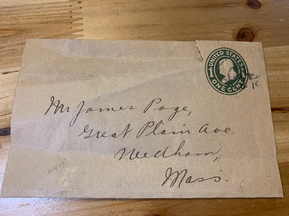 Old USA Cover One Cent Great Plain Ave James Page