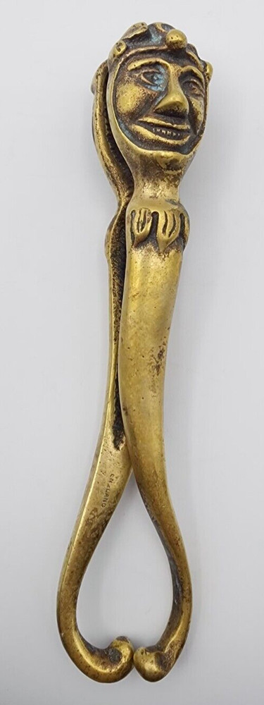 Brass Jester's Head Nutcracker 7" Long