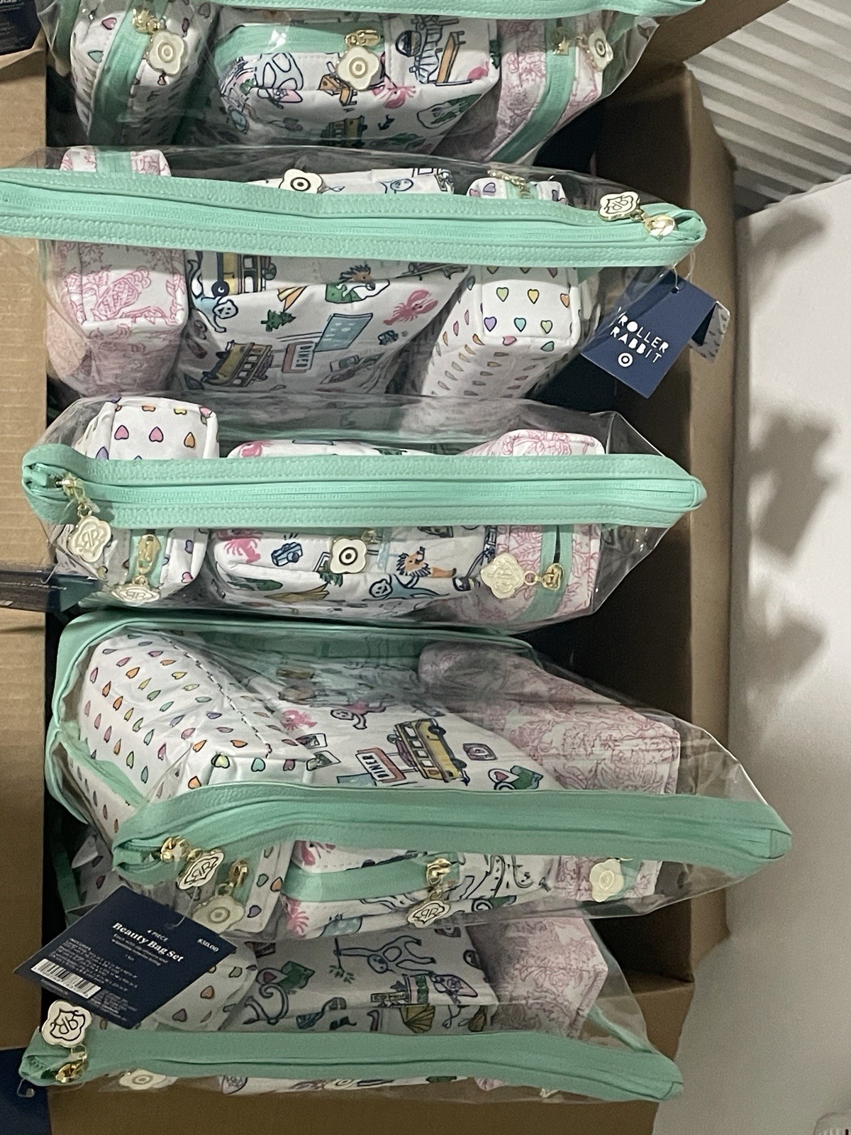 Roller Rabbit x Target- 4pc Floral Vines Multi-Purpose Pouch Set Roadtrip NWT