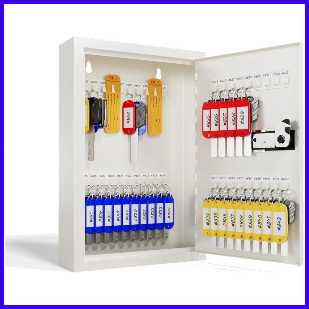 Key Lock Box for Keys with Code, Key Box Wall Mount Cabinet, Resettable Combi...