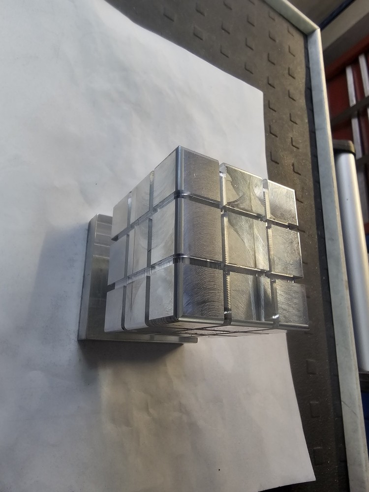 Rubiks Cube Aluminium Machine Finished Display Only