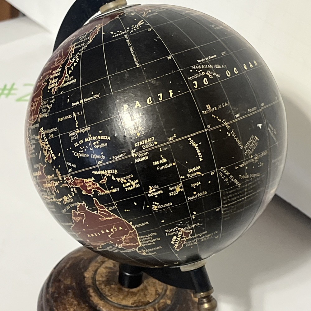 World Map Globe Small Desk Size Rotating Tilted Angle Education Geography