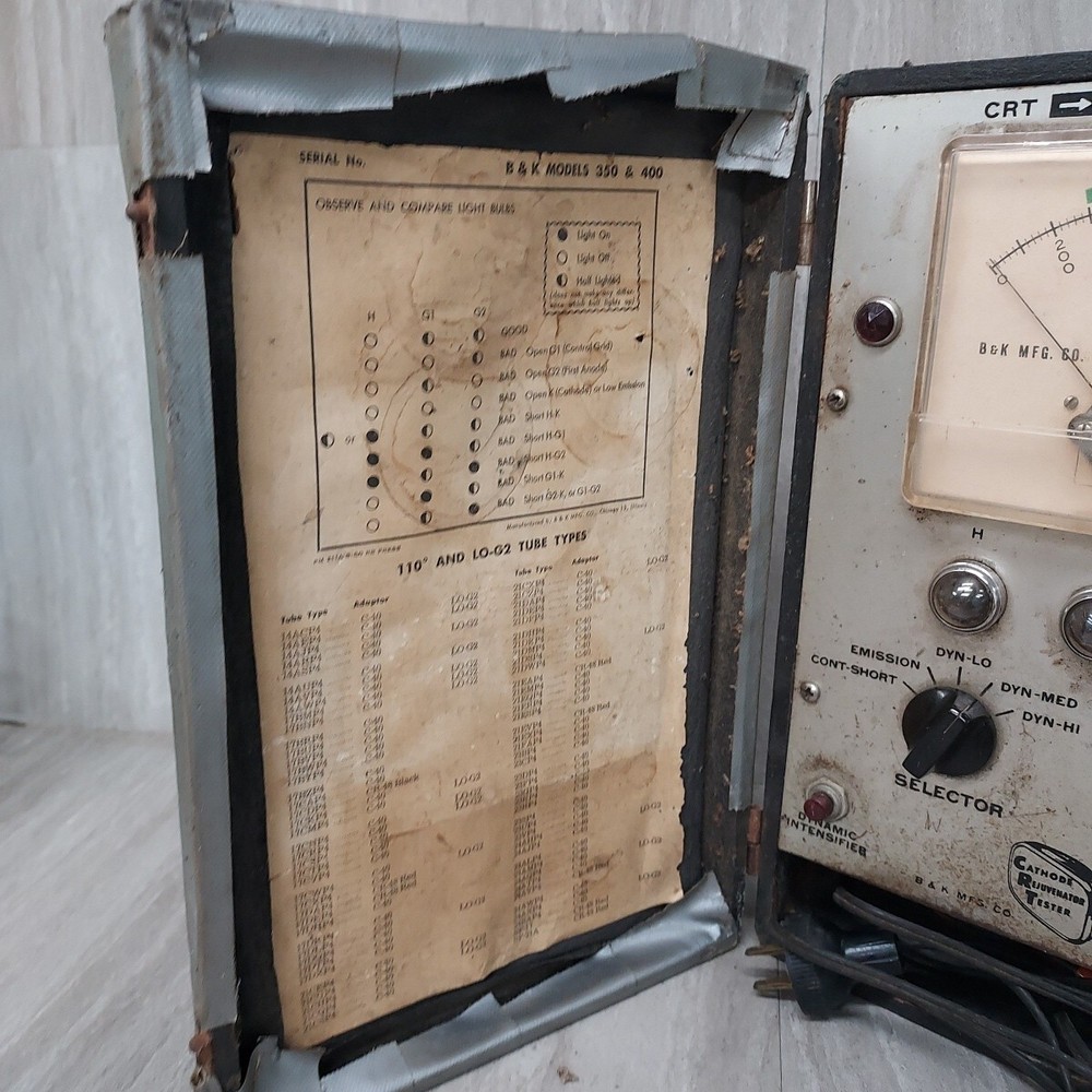 Vintage B & K CRT Cathode Rejuvenator Tester Model 400 Powers On Untested
