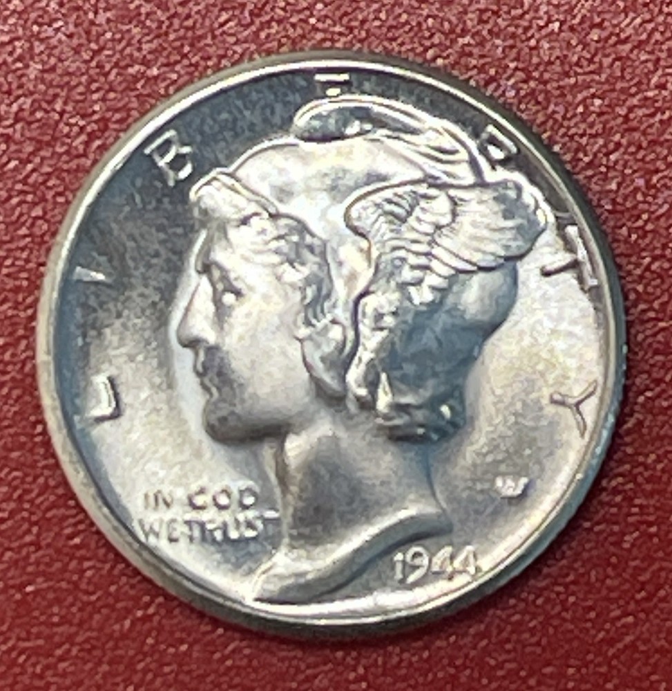1944 D Mercury Silver Dime, Gem Uncirculated, FSB.