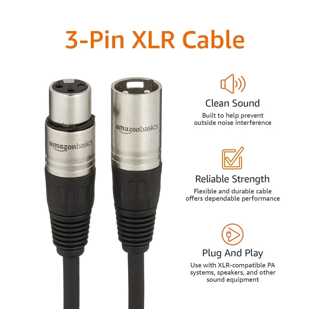 25 Feet Cables De Interconexion Para Cable De Microfono De Xlr Macho A Microfono