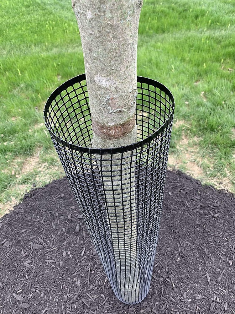 Rigid Plastic Mesh Tree Bark Guard Protector (24" Tall x 4" Diameter (5 Pack))
