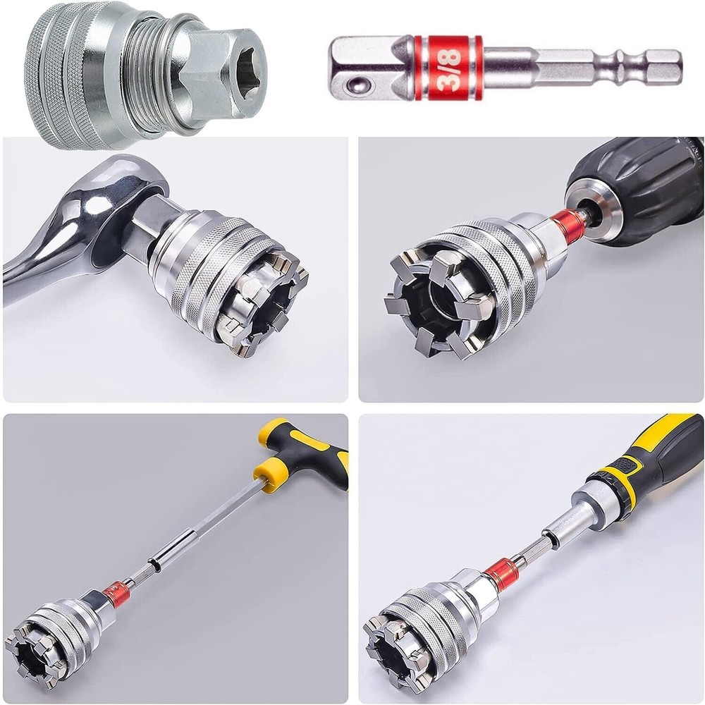 Wrench Torque Ratchet Adapter Universal Sleeve Adjustable Head Spanner Socket