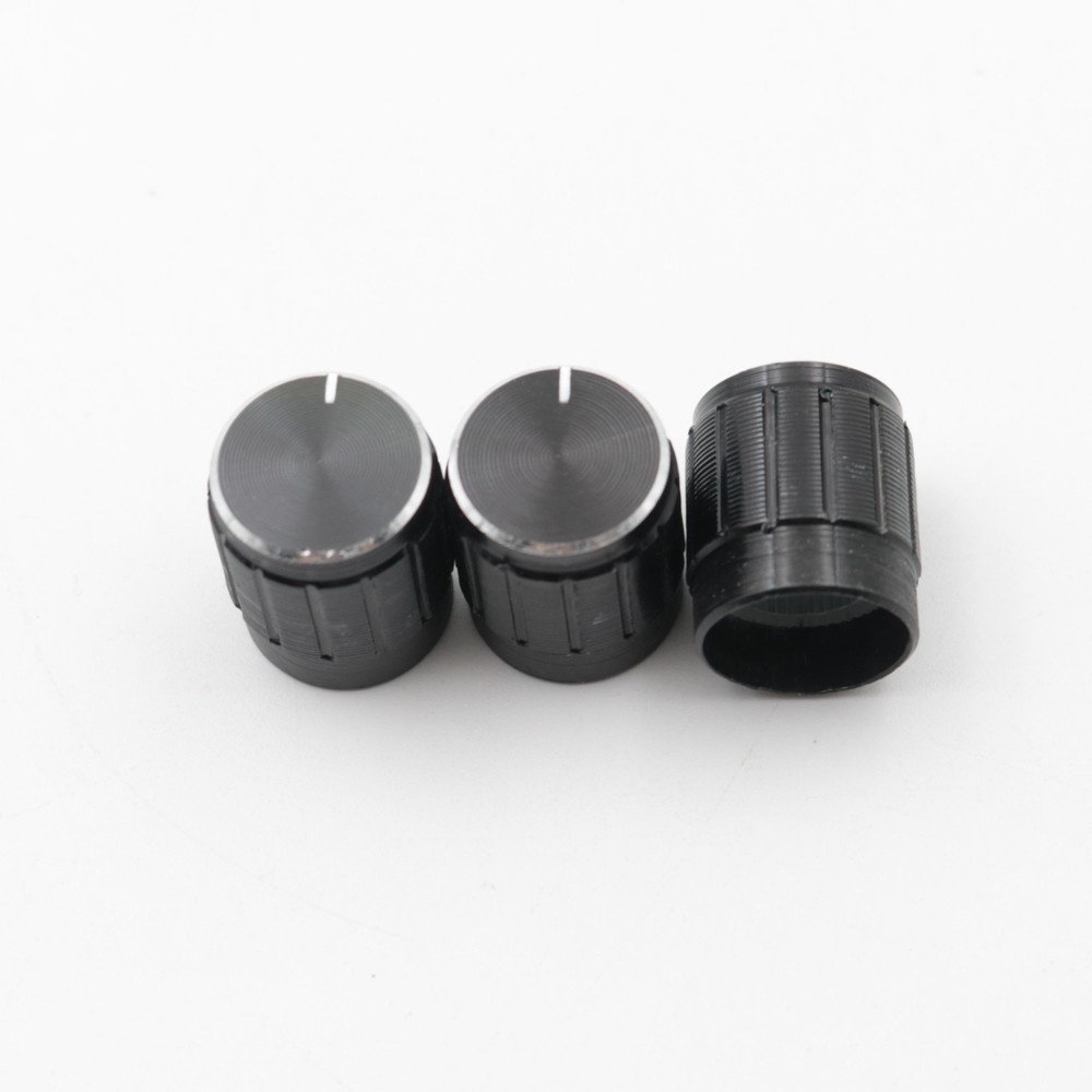 100Pcs Aluminum Alloy Potentiometer Control Volume Knobs Black 15x17mm