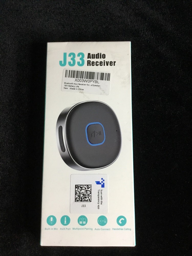 Bluetooth 5.3 Receiver Pair 2 Devices Aux Receiver 3.5mm Battery 16 Hours Mic….