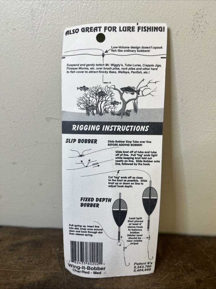 Wing-It Aerodynamic Bobbers Combination Fixed/Slip Bobbers (New)
