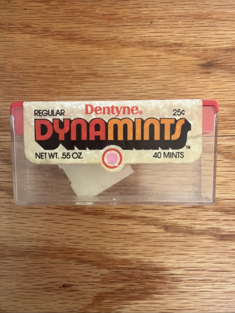 Vintage Dentyne Dynamints Plastic Mint Candy Container 1970s or 80s