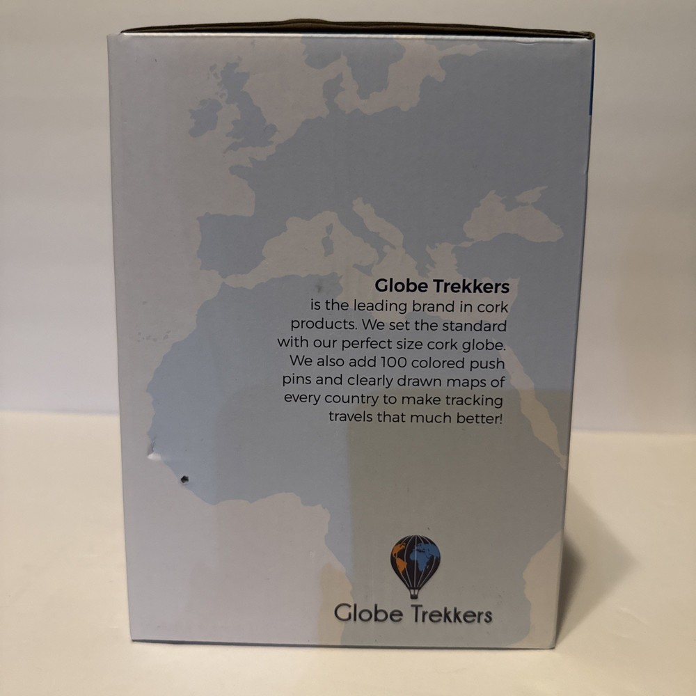 Globe Trekkers 10” Rotating Cork Globe with 100 Colored Push Pins