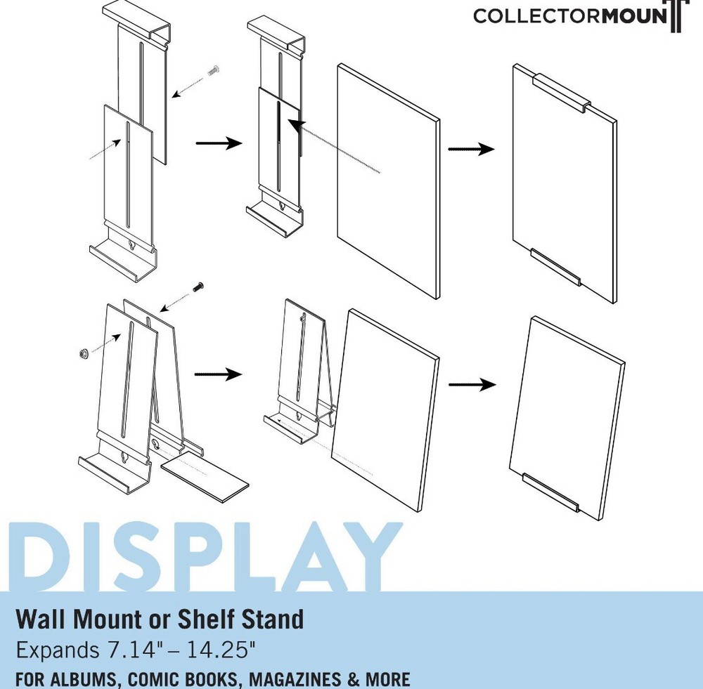 ComicMount™ Invisible Comic Book Display Shelf Stand and Wall Mount