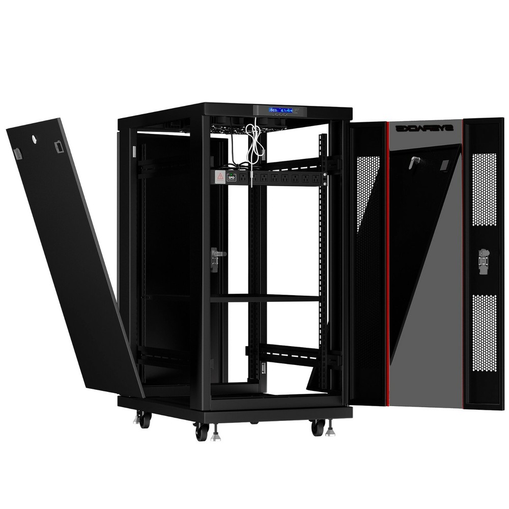 22U Server Rack IT Cabinet Data Network Rack Enclosure - 32-Inch Deep Rack Stand