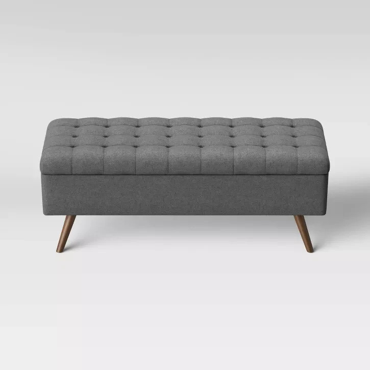 Arthur Tufted Storage Bench Gray - Threshold