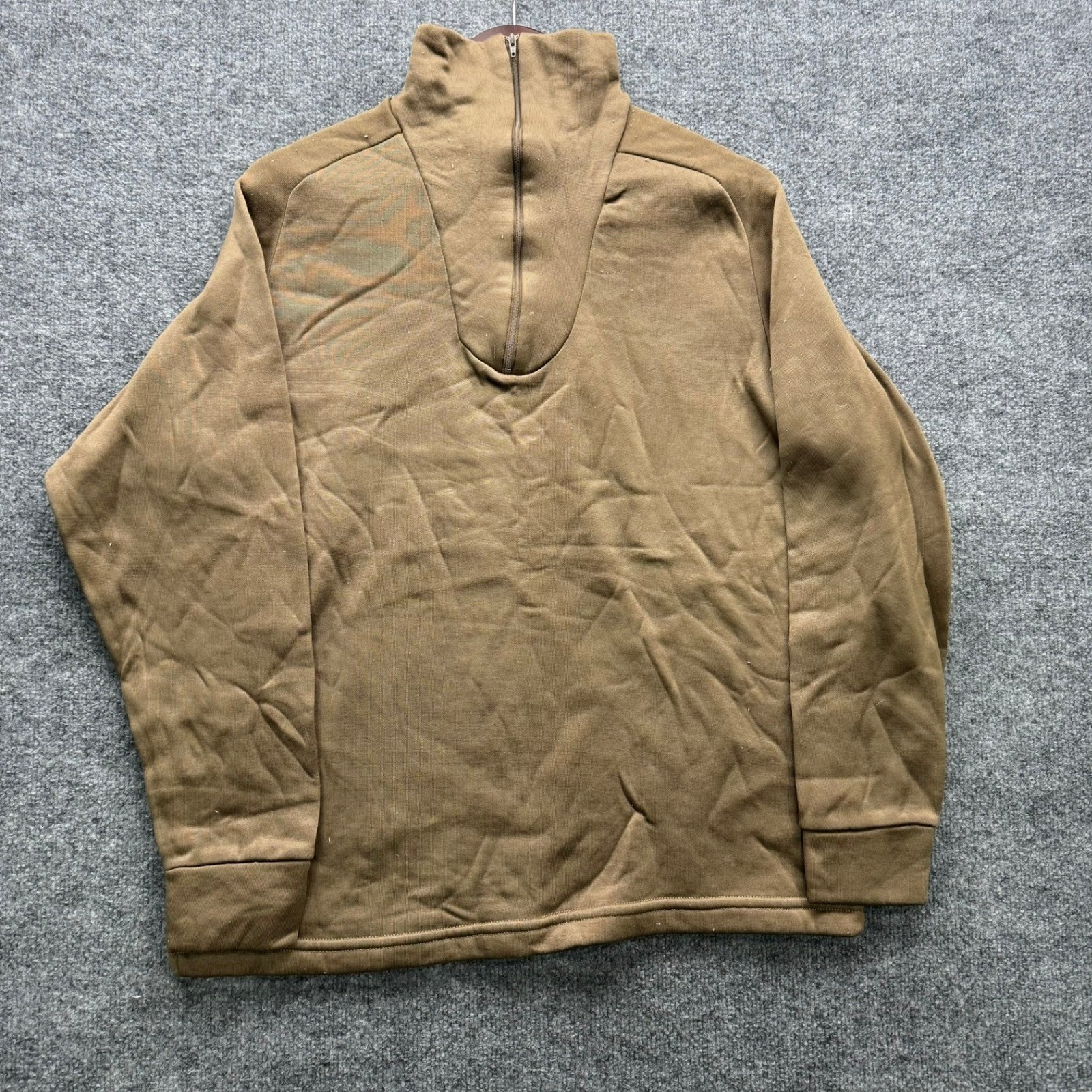 Cold Weather Undershirt Men's L Brown 1/4 Zip Polypropylene Thermal Base Layer