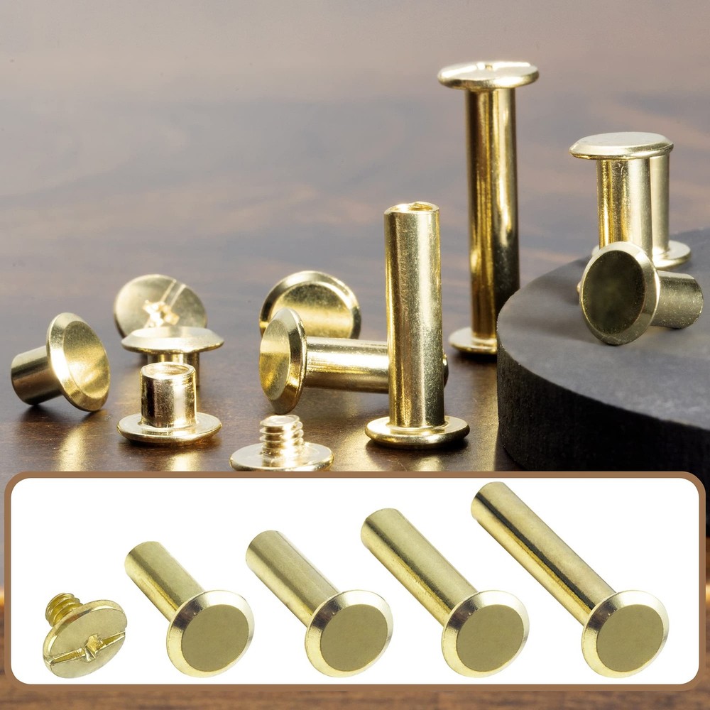 70Sets Chicago Screws Leather Rivets Assorted Screw Rivets Chicago Binding Sc...