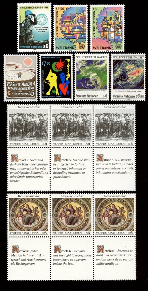UN (Vienna) 1989 Year Set Complete (SC# 88-96).