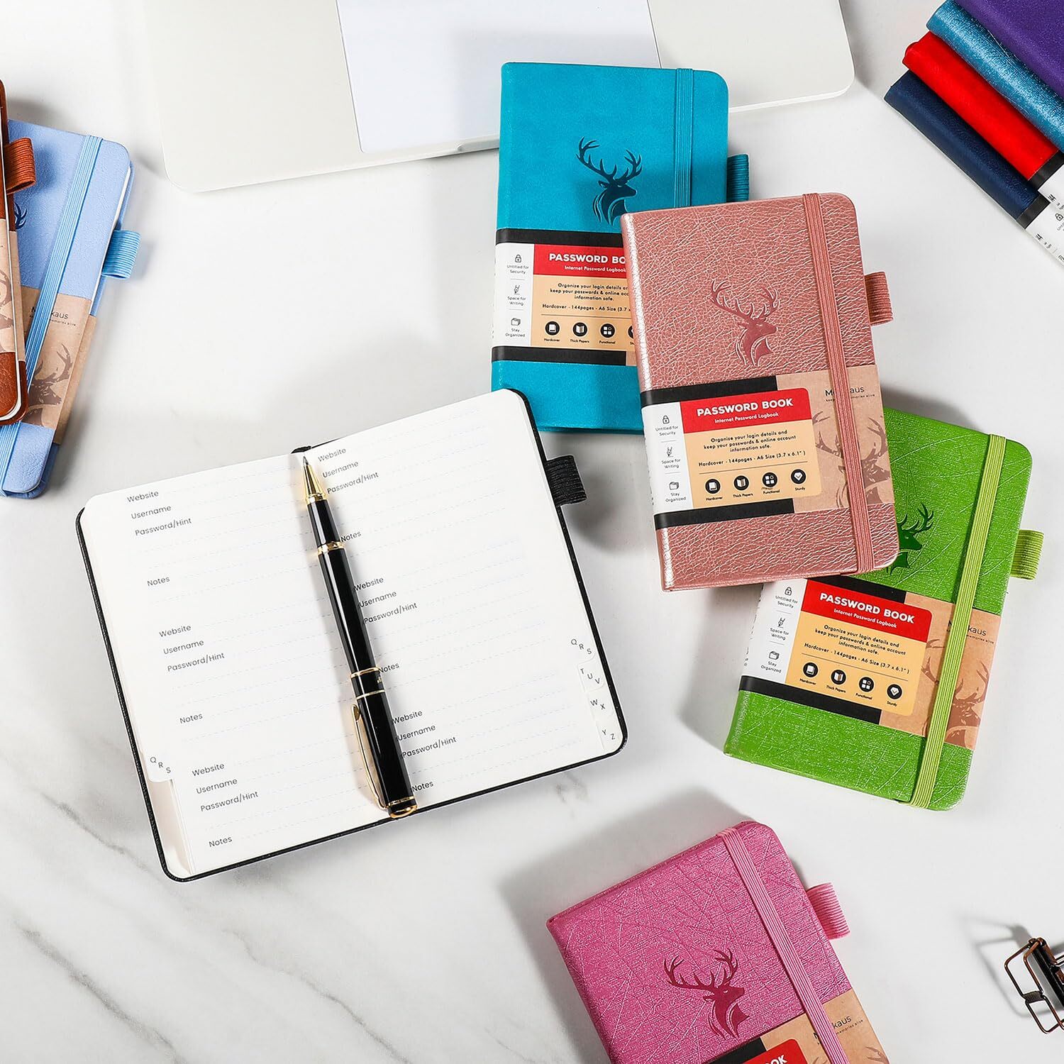 Password Book with Alphabetical Tabs Small Password Keeper with Extra Password S