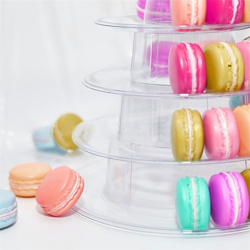 Dessert Display Rack Stackable Cake Holder PET Material Cake Display Stand