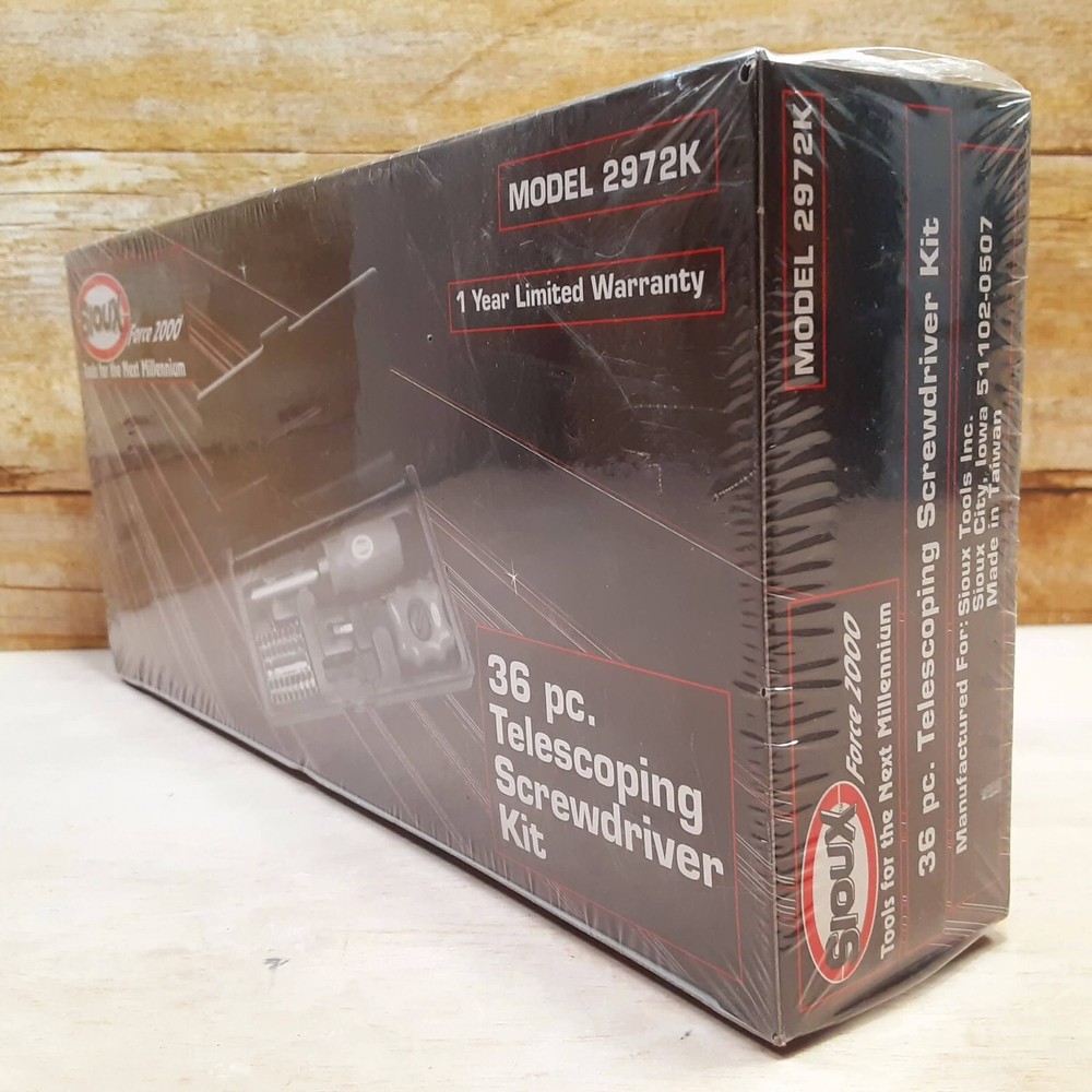 Sioux Force 2000 Model 2972K Telescoping Screwdriver Kit 36 pc. W/ Case Sealed!