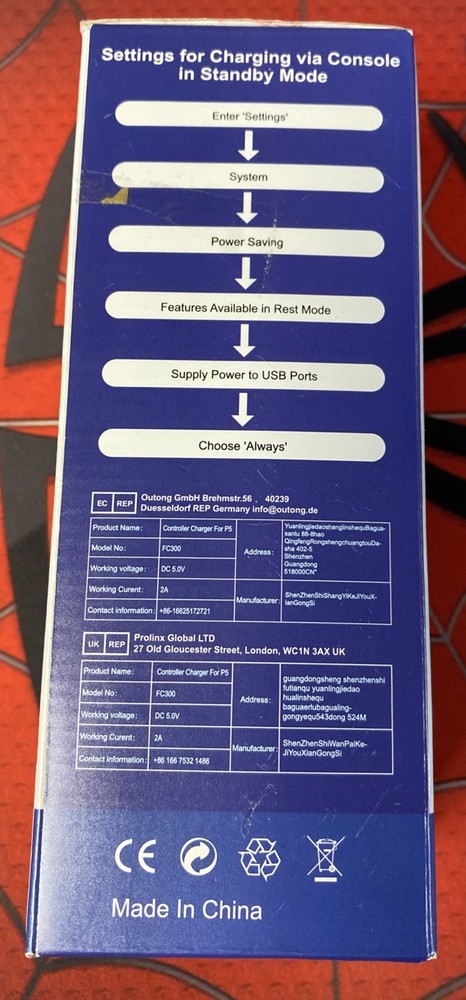 Fast Charging Station for P5 DualSense Edge Controller - White