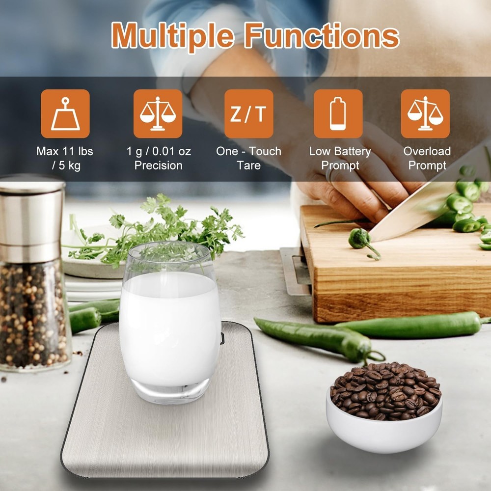 Precision 11 lb Digital Kitchen Scale - Stainless Steel with Tare Function