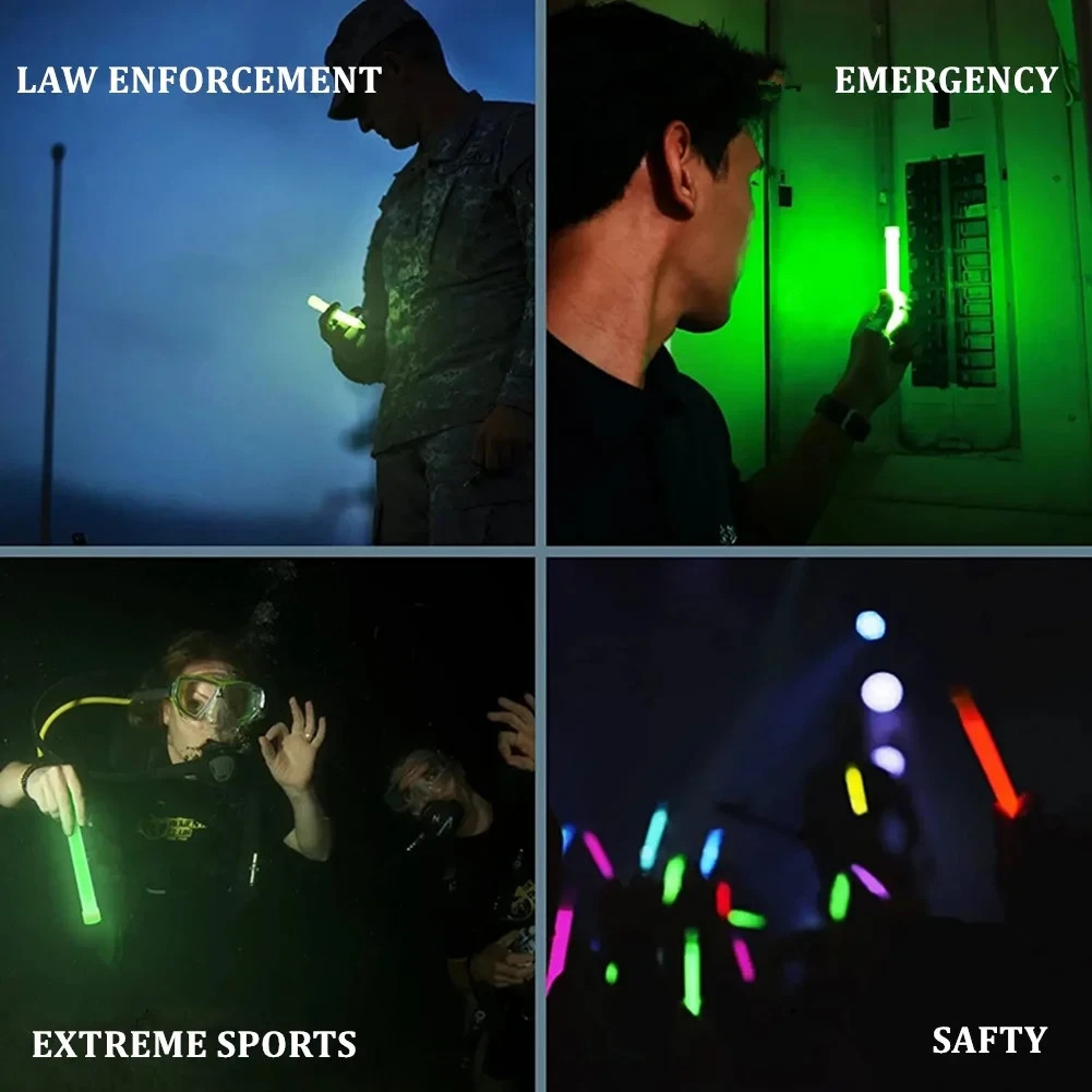 Emergency Safety Military Grade Glow Sticks, 10Pcs, 6 Ultra Bright Glow Sticks