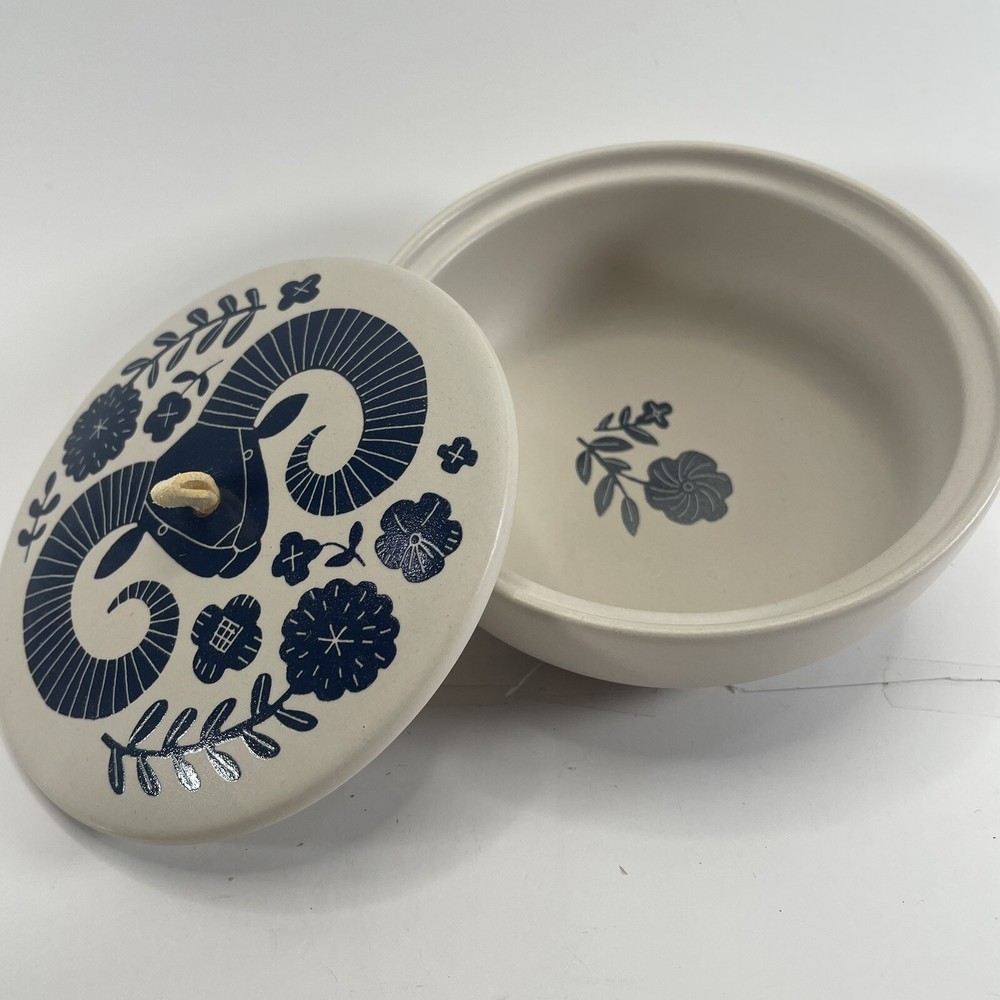 Fringe Aries Ceramic Round Trinket Box