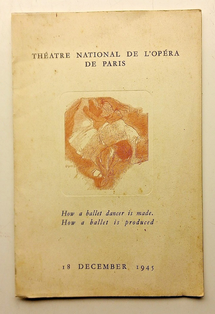 Theatre National de L'Opera de Paris 1945 programme & ticket