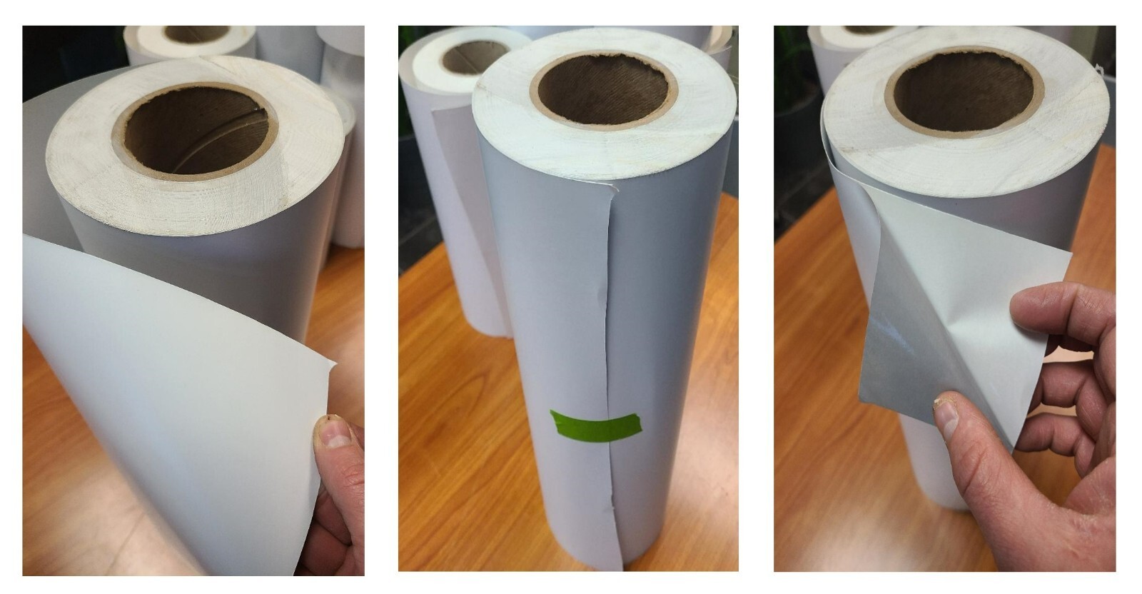 3.4mil Gloss & Matte White Vinyl Decal Sticker Gray-Back Permanent Adhesive