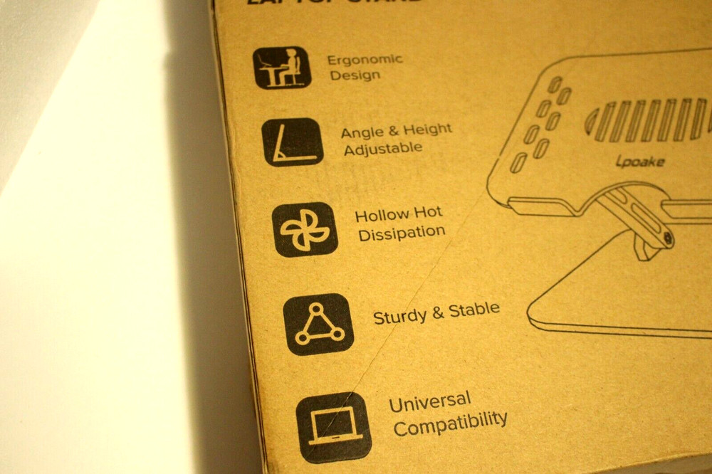 ADJUSTABLE LAPTOP STAND ANGLE HEIGHT ADJUTABLE STURDY COOLING CLEAR