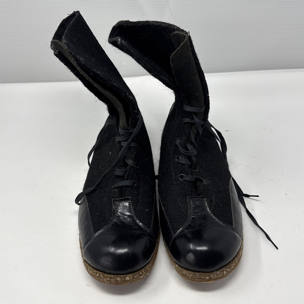 World War II Black Duratex Wool Felt Boots Men’s Size ~10